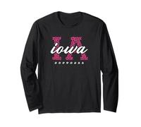 Retro Iowa Softball Rosa Leopard Grafica Maglia a Manica