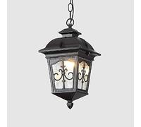 Retro Ip65 Waterproof Hammeglass Lantern Light European Patio Chandelier Outdoor Pavils Garden Hanging Lamp Decor Villa Balcony Grape Rack Lighting Perfect Decorate/Brass/18X35Cm