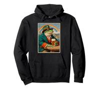 Retro Irish Frog Bere Birra Vintage St Patricks Day Felpa con Cappuccio