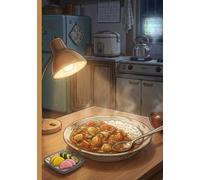 Retro Japanese Curry and Rice A5 Notebook