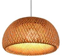 Retro Japanese Style Pendant Light E27 Rattan Ceiling Lighting with Adjustable Cord Chandelier for Living Bedroom Restaurant Cafe Teahouse Bar Dining Room Club Hanging Lights(30x18cm)