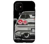 Retro JDM - Custodia SkylineR34 per iPhone 11 con auto da corsa giapponese Drift Racing Tuning