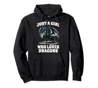Retro Just A Girl Who Loves Dragons Donne e Ragazze Felpa con Cappuccio