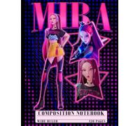 Retro K-Pop Anime Girl Notebook with Bold Neon Aesthetic: A Wide Ruled Composition Book for School, Journaling, and Creative Teens, Great Gift for Students, Girls, and Music Fans