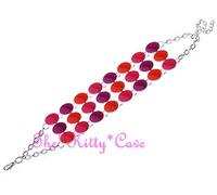 Rétro Kitsch Funky Colore Blocco Pop Luminoso Smaltato Pallini Dischi Ampio Chic