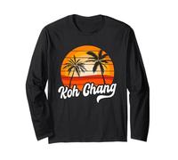 Retro Koh Chang Tramonto Palme Vintage Travel Design Maglia a Manica