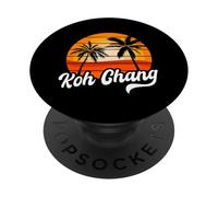 Retro Koh Chang Tramonto Palme Vintage Travel Design PopSockets PopGrip Adesivo