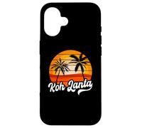 Retro Koh Lanta Tramonto Palme Vintage Travel Design Custodia per iPhone 16