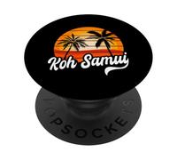 Retro Koh Samui Tramonto Palme Vintage Travel Design PopSockets PopGrip Adesivo