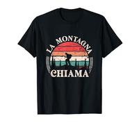 Retrò La Montagna Chiama Campeggio Natura Avventura Camper Maglietta