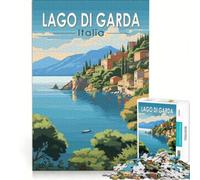 Retro Lago Di Garda Puzzle per adulti da 1000 pezzi | Giochi rilassanti Allena la tua mente e le tue mani Regali di compleanno unici 26x38cm