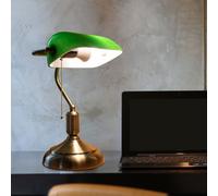 Retrò Lampada da Tavolo Banchiere LED E27 Luce Ufficio Interruttore Verde [EEK: F]