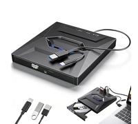 Retro Laptop CD DVD Player USB C 3.0 Portable CD Burner, 7-in-1 Multifunctional External Optical Drive with SD TF Card Slots for Laptop PC, Ideal for Data Backup DVD Ripper, Digital Conversion (A1)