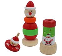 Rétro Legno Set Giocattolo - Set Di 3 - Natale Design - Scegli Colore
