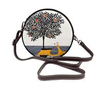 Retro Lemon Tree And The Sea Donne Rotondo Crossbody Borse In Pelle Sling Bag Borsa