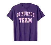 Retro Let's Go Purple Team Motivational Game Day Spirit Week Maglietta