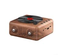 Retro lettore CD Bluetooth altoparlante compatibile, radio FM portatile altoparlante incorporato, elegante lettore CD retrò, 118 * 118 * 65mm (venatura del legno)