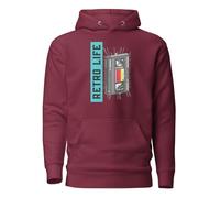 Retro Life Nostalgic Old Days Felpa con cappuccio per adulti, Bordeaux, XL