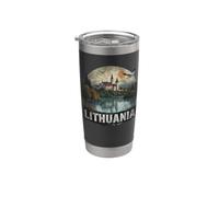 Retro Lituania Paesaggio Vintage Souvenir Bicchiere termico in acciaio inox doppia parete