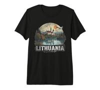 Retro Lituania Paesaggio Vintage Souvenir Maglietta Premium