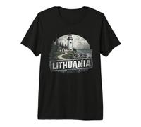 Retro Lituania Paesaggio Vintage Souvenir Maglietta Premium