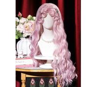 Retro Lolita Rosa Pizzo Parrucche Anteriori Per Le Donne Ragazze Frangia Riccia Corte Europea Aristocratico Acconciatura Cosplay Parrucca Per La Festa Di Halloween