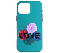 Retro Love Flower Blossom Elegante Vintage Testo Line Art Custodia per iPhone 16 Pro Max