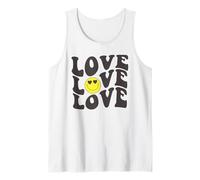 Retro Love Graphic Happy Face Cuore Occhi Sorriso Positività Canotta
