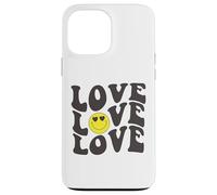 Retro Love Graphic Happy Face Cuore Occhi Sorriso Positività Custodia per iPhone 13 Pro Max