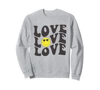 Retro Love Graphic Happy Face Cuore Occhi Sorriso Positività Felpa