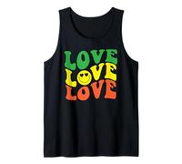 Retro Love Rasta Happy Face Cuore Occhi Groovy Sorriso Face Fun Canotta
