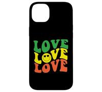 Retro Love Rasta Happy Face Cuore Occhi Groovy Sorriso Face Fun Custodia per iPhone 14 Plus