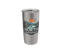 Retro Macedonia del Nord Paesaggio Vintage Souvenir Bicchiere termico in acciaio inox doppia parete