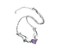 Retro Magic Hand Collana di Cristallo Viola Irregolare per Le Donne Mystic Witch Holiday Party Jewelry Regalo Accessori Ragazze Collana