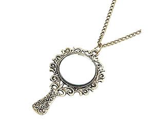 Retro Magic Mirror Collana lunga misteriosa ciondolo magico Chi è naturalmente il più bello specchio che sie?Utile e pratica