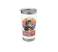 Retro Maine Coon Mom American Longhair Bicchiere termico in acciaio inox doppia parete