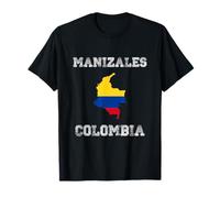Retro Manizales Colombia Distressed Bandiera Colombia Maglietta