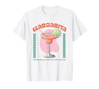 Retro Margarita Bicchiere Lime e Divertente Tequila Bere Citazione Maglietta