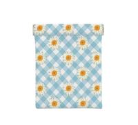 Retro margherite fiori blu motivo a quadri, Spremere il portafoglio superiore da donna Borsa portaoggetti Piccola portamonete Portamonete