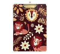 Retro Maroon Lion Class Set di portablocchi trasparenti per classe di quinta elementare essenziali per insegnanti Dimensioni 9 x 12,5 Tablas para escribir