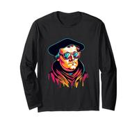 Retro Martin Luther Cool Occhiali da Sole Graffiti Design Tee Maglia a Manica