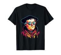 Retro Martin Luther Cool Occhiali da Sole Graffiti Design Tee Maglietta