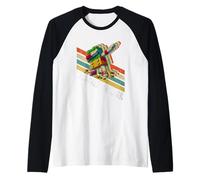 Retro Master Builder Dabbing Blocks Bricks Funny Toy Builder Maglia con Maniche Raglan