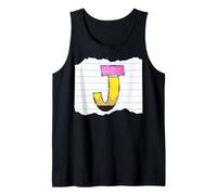 Retro Matita Lettera J Scuola Alfabeto Grafico Canotta