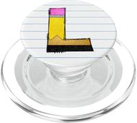Retro matita lettera L scuola alfabeto grafico PopSockets PopGrip per MagSafe