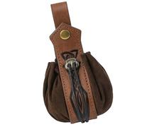Retro Medievale Faux Leather Belt Pouch Borsa Medioevo Portamonete Portatile Cintura Borse LARP Rinascimento Costumi Rinascimentali Accessori Costume Uomo, Marrone chiaro, Taglia unica, Bellezza di