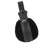 Retro Medievale Faux Leather Belt Pouch Borsetta Medioevo Portamonete Portatile Cintura Borse LARP Rinascimento Costumi, Nero