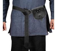 Retro Medievale Faux Leather Belt Pouch Borsetta Medioevo Portamonete Portatile Cintura Borse LARP Rinascimento Costumi, Set da 2 pezzi nero