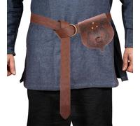 Retro Medievale Faux Leather Belt Pouch Borsetta Medioevo Portamonete Portatile Cintura Borse LARP Rinascimento Costumi, Set da 2 pezzi marrone