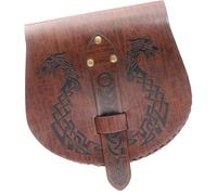 Retro Medievale Faux Leather Belt Pouch Borsetta Medioevo Portamonete Portatile Cintura Borse LARP Rinascimento Costumi, Marrone